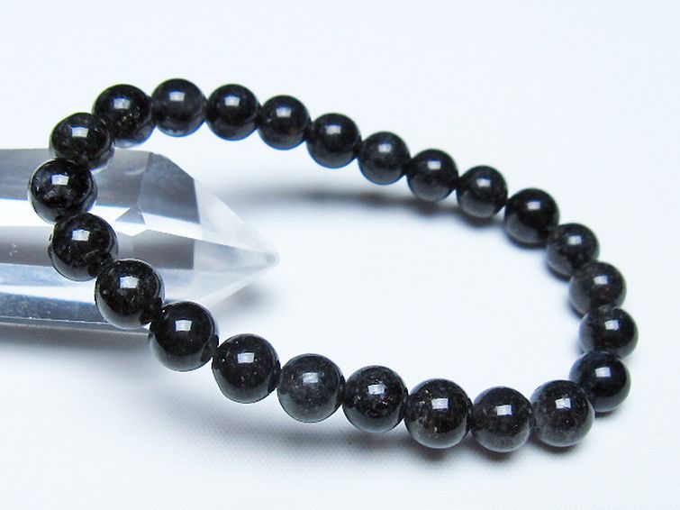 ブラックルチルクォーツ ブレスレット 8mm [t257-8451] 1枚目