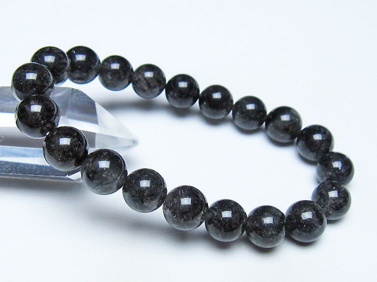 ブラックルチルクォーツ ブレスレット 10mm [t257-8464] 1枚目
