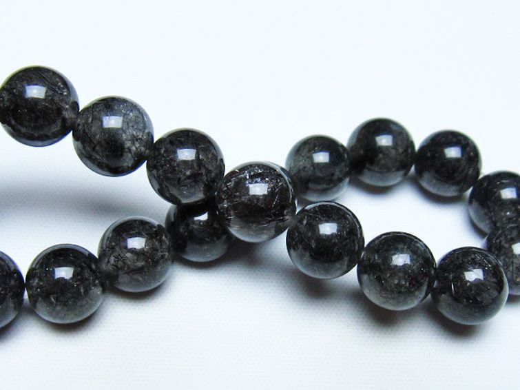 ブラックルチルクォーツ ブレスレット 10mm [t257-8464] 2枚目