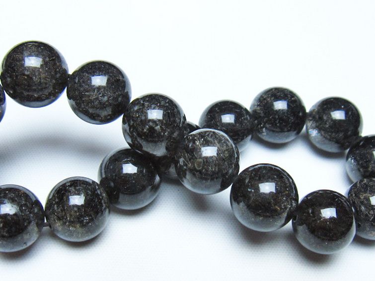 ブラックルチルクォーツ ブレスレット 12mm [t257-8492] 2枚目