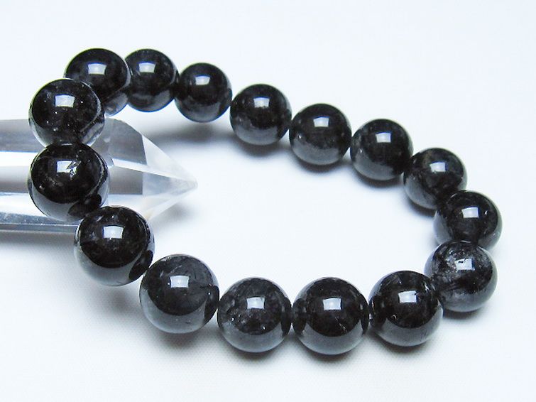 ブラックルチルクォーツ ブレスレット 13mm [t257-8494] 1枚目
