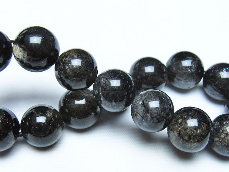 ブラックルチルクォーツ ブレスレット 13mm [t257-8496] 2枚目