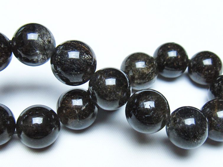 ブラックルチルクォーツ ブレスレット 13mm [t257-8497] 2枚目