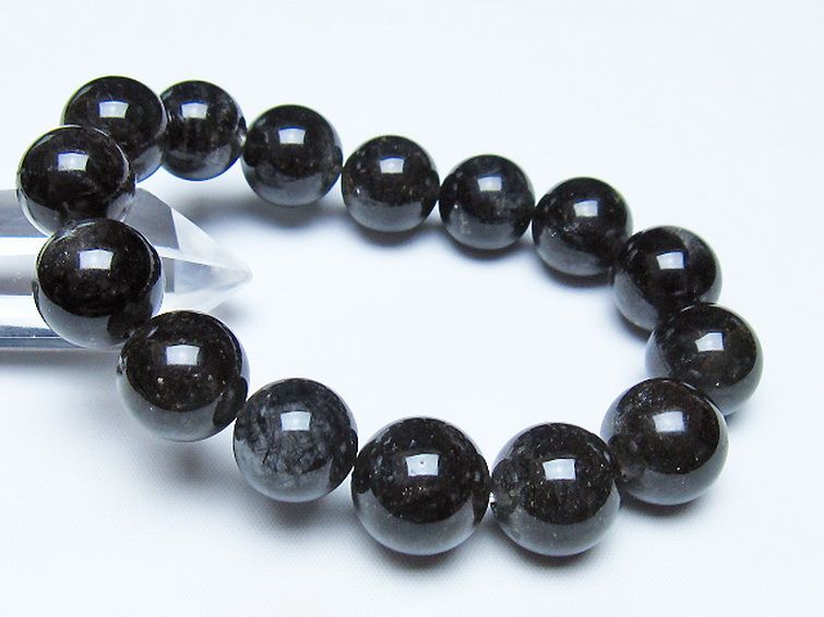 ブラックルチルクォーツ ブレスレット 15mm [t257-8505] 1枚目