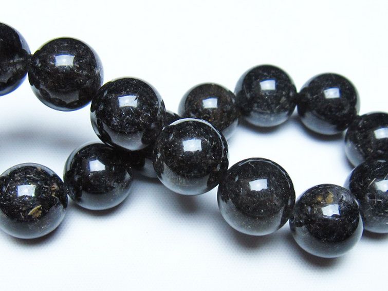 ブラックルチルクォーツ ブレスレット 13mm [t257-8507] 2枚目