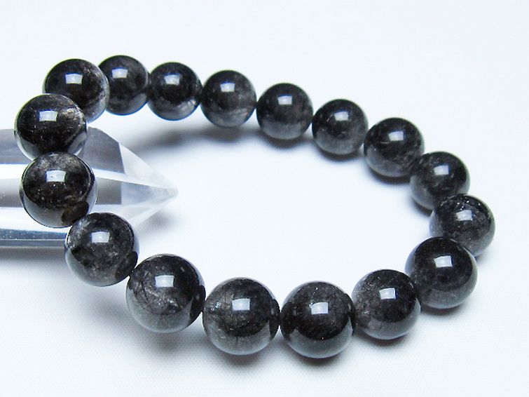 ブラックルチルクォーツ ブレスレット 12mm [t257-8509] 1枚目