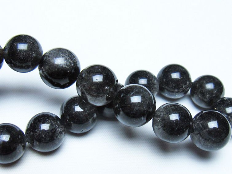 ブラックルチルクォーツ ブレスレット 12mm [t257-8509] 2枚目
