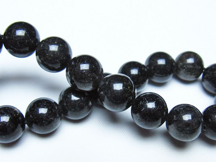 ブラックルチルクォーツ ブレスレット 11mm [t257-8531] 2枚目