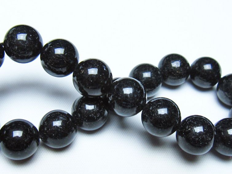 ブラックルチルクォーツ ブレスレット 11mm [t257-8538] 2枚目