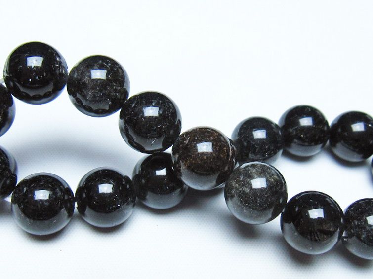 ブラックルチルクォーツ ブレスレット 12mm [t257-8581] 2枚目