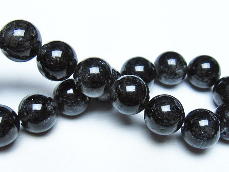 ブラックルチルクォーツ ブレスレット 12mm [t257-8582] 2枚目