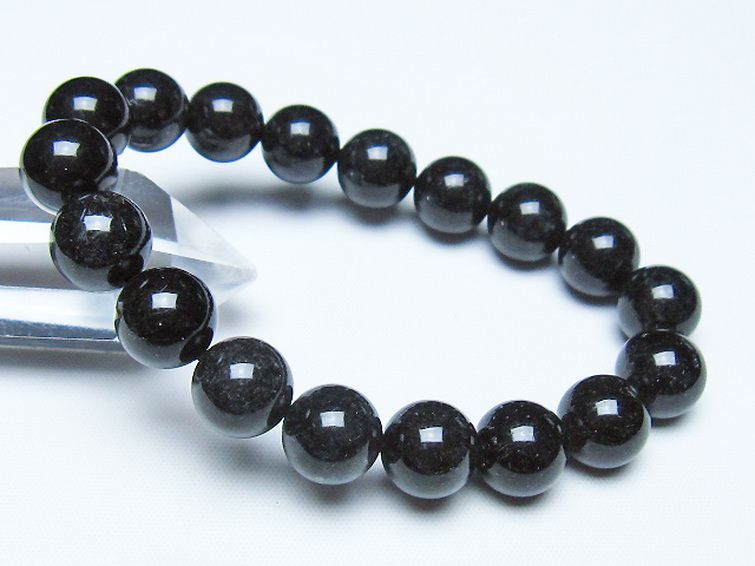 ブラックルチルクォーツ ブレスレット 11mm [t257-8583] 1枚目