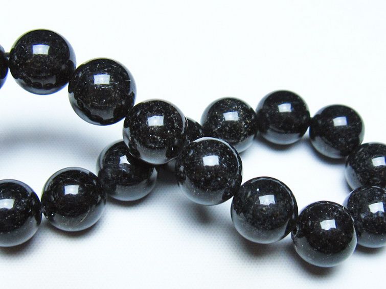 ブラックルチルクォーツ ブレスレット 11mm [t257-8587] 2枚目