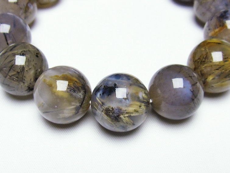 ルチルインアゲート ブレスレット 17mm [T258-1856] 3枚目