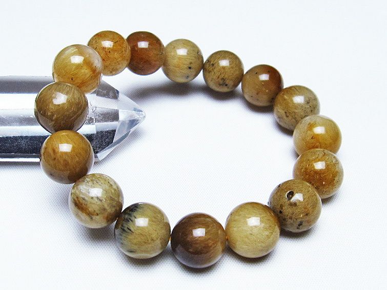 ルチルインアゲート ブレスレット 13mm [T258-1927] 1枚目