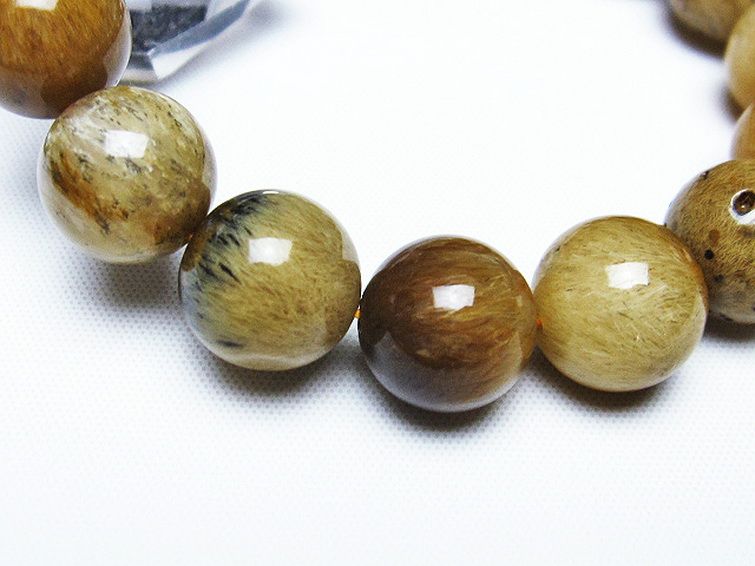 ルチルインアゲート ブレスレット 13mm [T258-1927] 3枚目