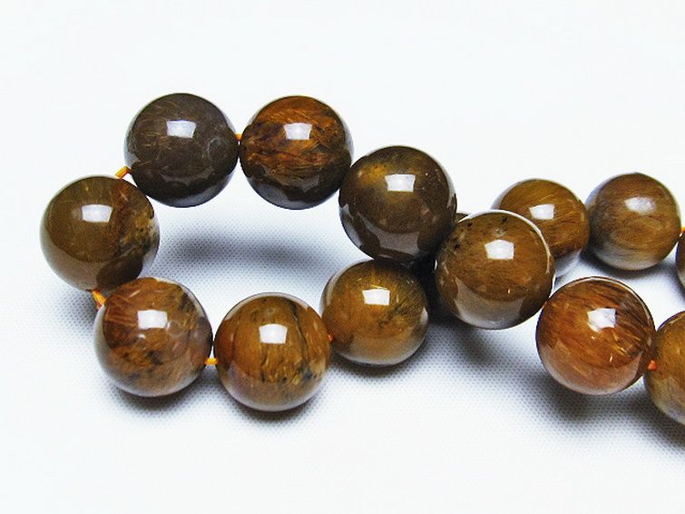 ルチルインアゲート ブレスレット 14mm [T258-1939] 2枚目