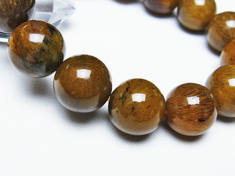 ルチルインアゲート ブレスレット 14mm [T258-1939] 3枚目