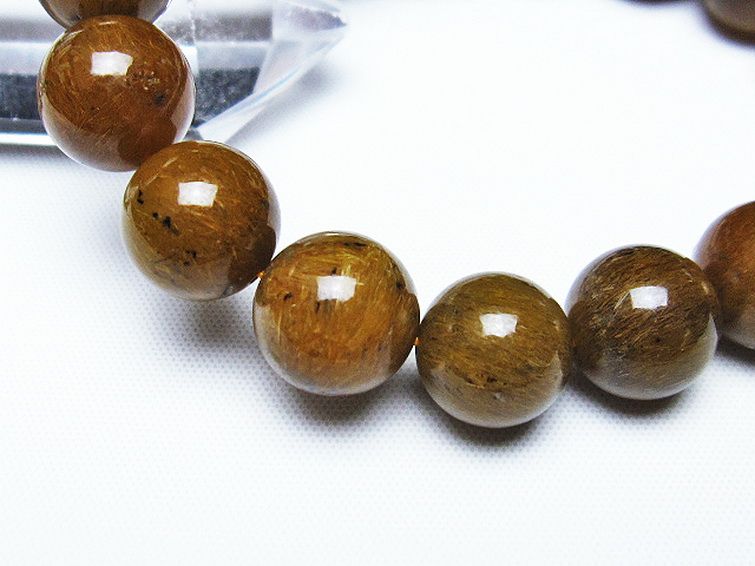 ルチルインアゲート ブレスレット 12mm [T258-1949] 3枚目