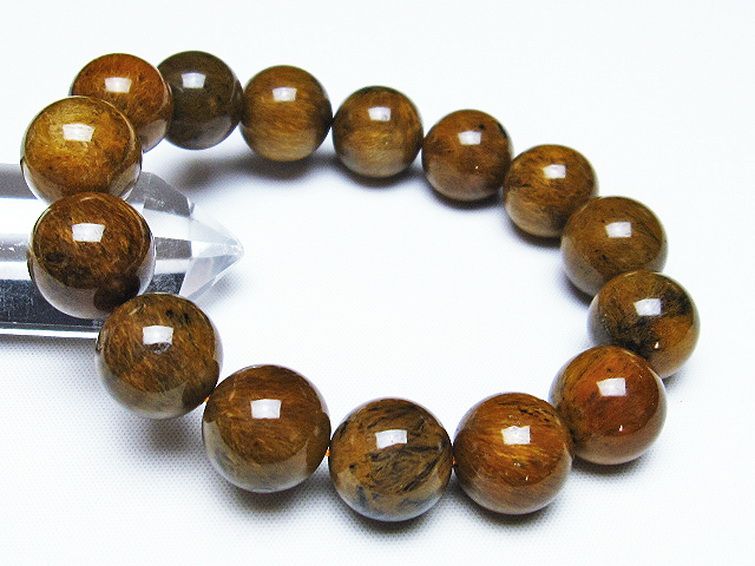 ルチルインアゲート ブレスレット 15mm [T258-1976] 1枚目