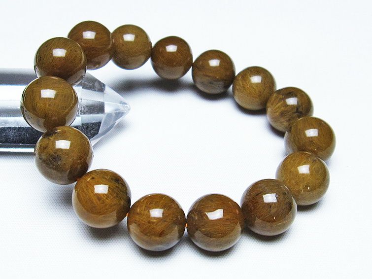 ルチルインアゲート ブレスレット 14mm [T258-1983] 1枚目