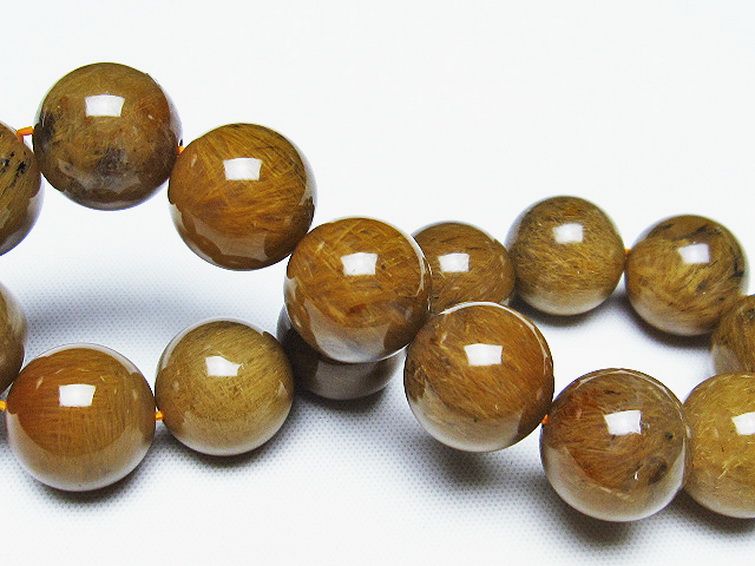 ルチルインアゲート ブレスレット 14mm [T258-1983] 2枚目