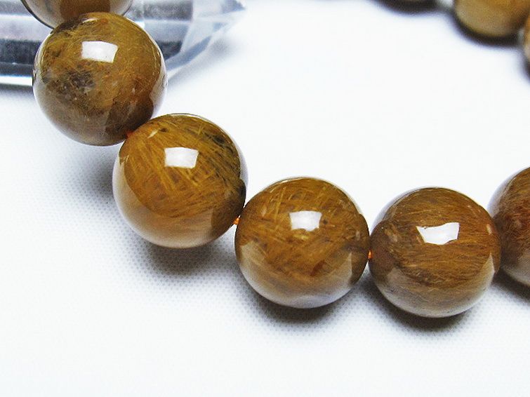 ルチルインアゲート ブレスレット 14mm [T258-1983] 3枚目