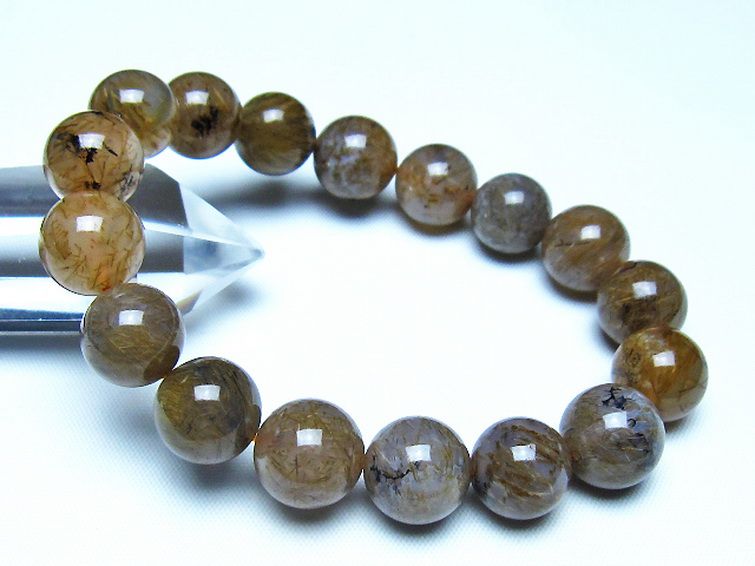ルチルインアゲート ブレスレット 12mm [t258-2057] 1枚目