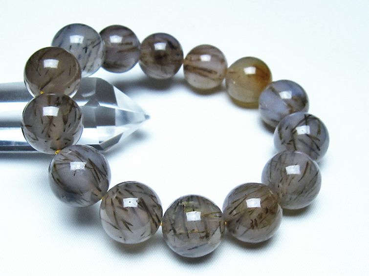 ルチルインアゲート ブレスレット 16mm [t258-2061] 1枚目