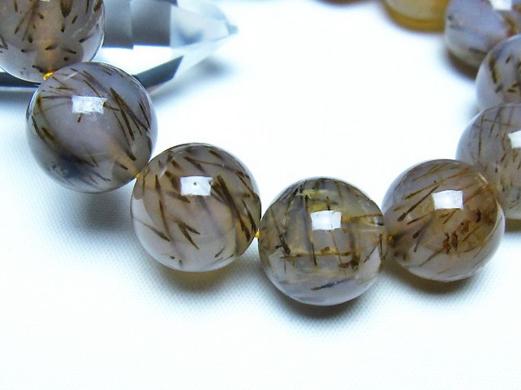 ルチルインアゲート ブレスレット 16mm [t258-2061] 3枚目