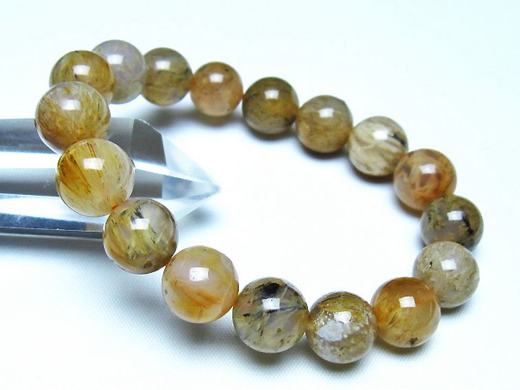 ルチルインアゲート ブレスレット 12mm [t258-2075] 1枚目