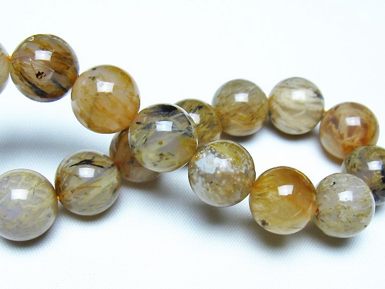 ルチルインアゲート ブレスレット 12mm [t258-2075] 2枚目