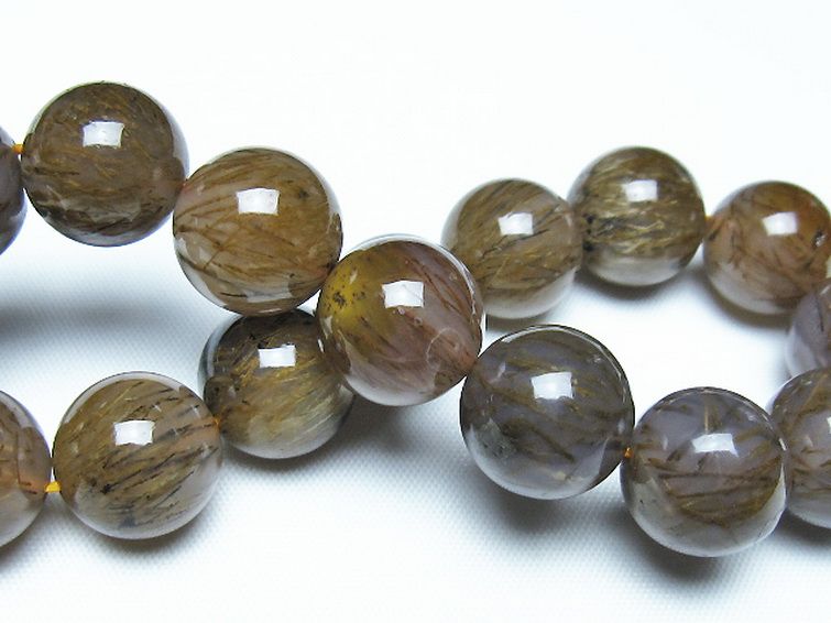 ルチルインアゲート ブレスレット 14mm [t258-2078] 2枚目