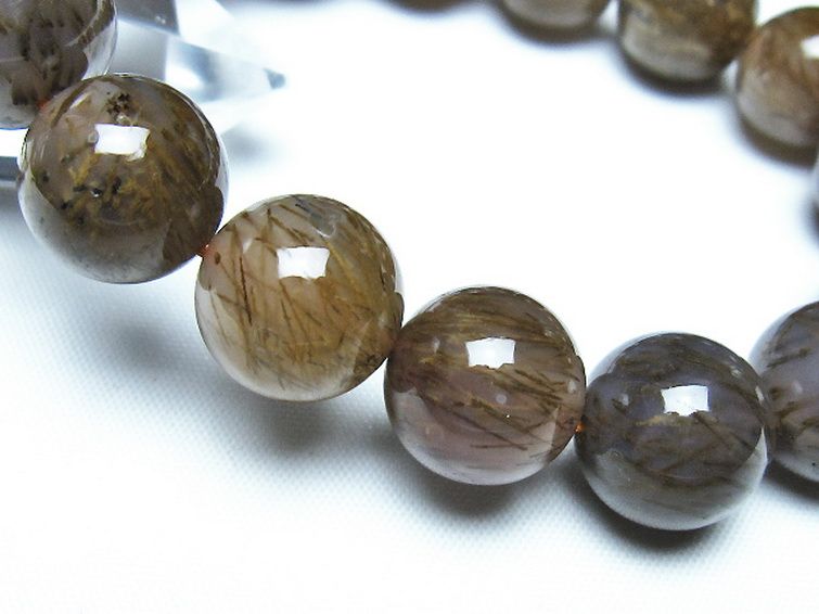 ルチルインアゲート ブレスレット 14mm [t258-2078] 3枚目