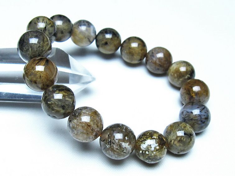 ルチルインアゲート ブレスレット 12mm [t258-2086] 1枚目