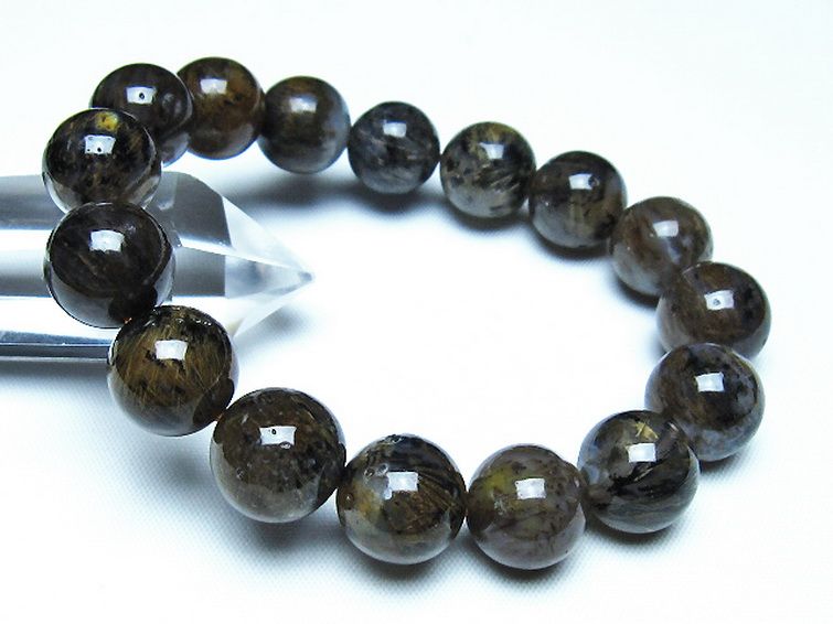 ルチルインアゲート ブレスレット 13mm [t258-2088] 1枚目