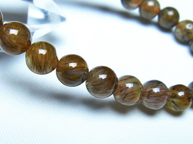 ルチルインアゲート ブレスレット 7mm [t258-2105] 3枚目