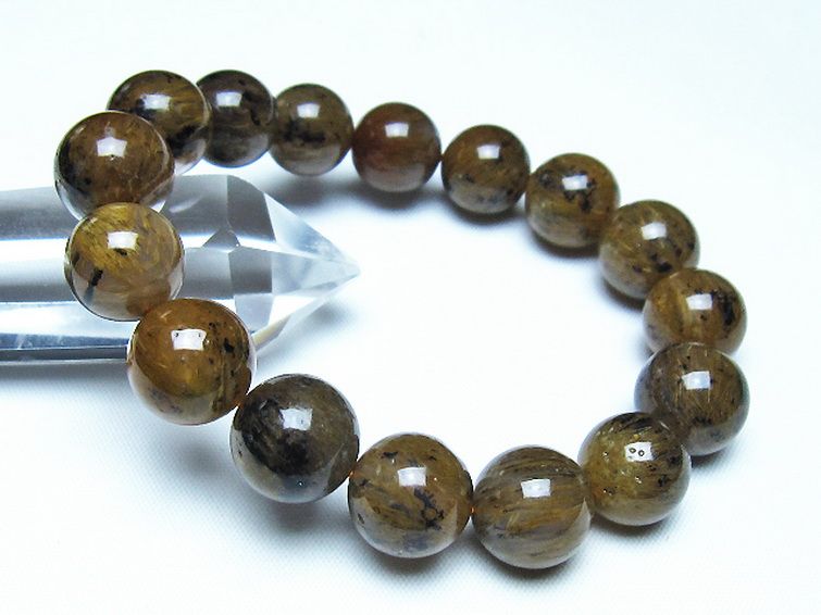 ルチルインアゲート ブレスレット 13mm [t258-2125] 1枚目