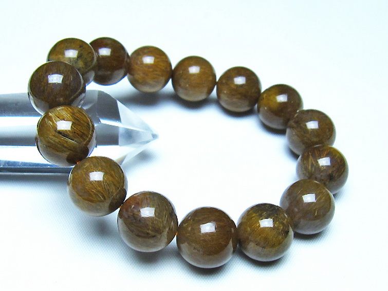 ルチルインアゲート ブレスレット 14mm [t258-2164] 1枚目