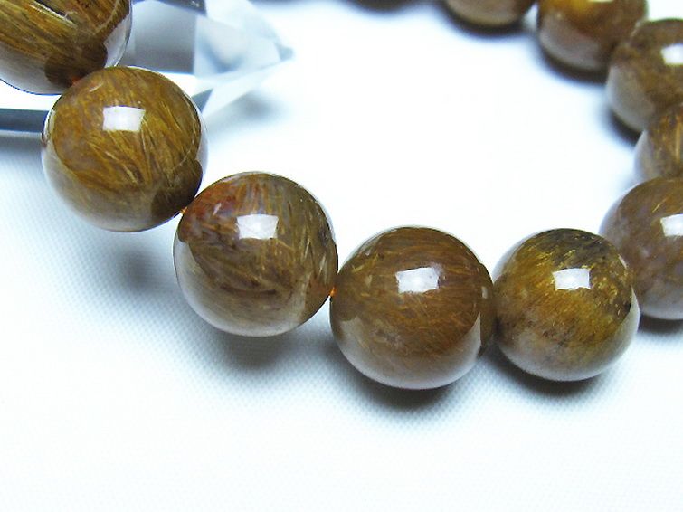 ルチルインアゲート ブレスレット 14mm [t258-2164] 3枚目