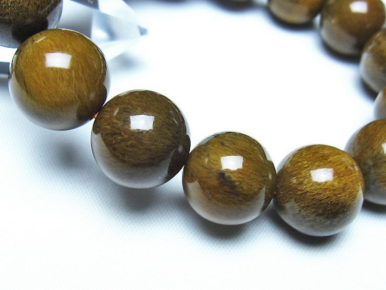 ルチルインアゲート ブレスレット 14mm [t258-2183] 3枚目