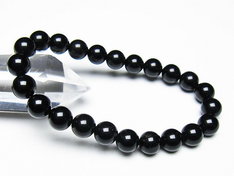 ゴールドキャッツアイオブシディアン ブレスレット 8mm [T265-1737] 1枚目