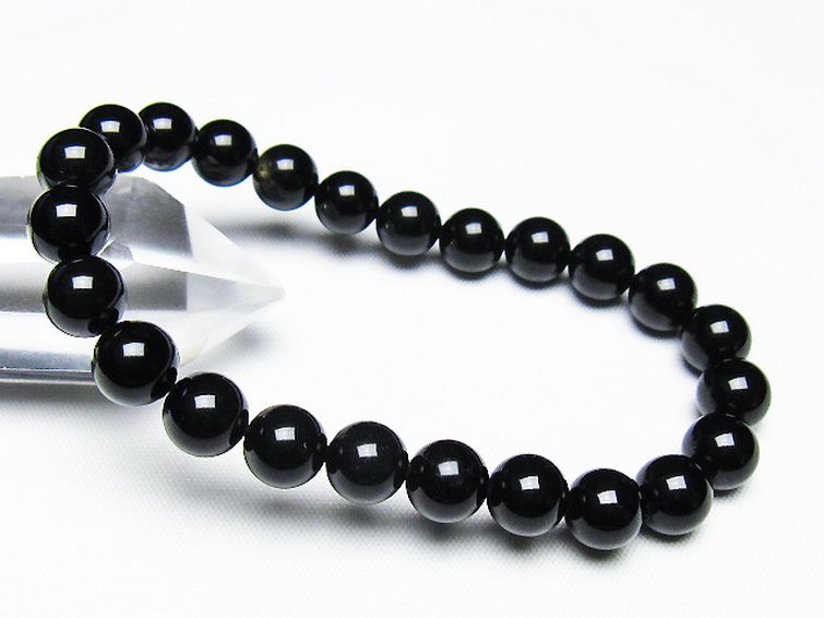 ゴールドキャッツアイオブシディアン ブレスレット 8mm [T265-1790] 1枚目
