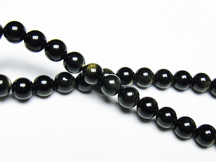 ゴールドキャッツアイオブシディアン ブレスレット 6mm [T265-1854] 2枚目