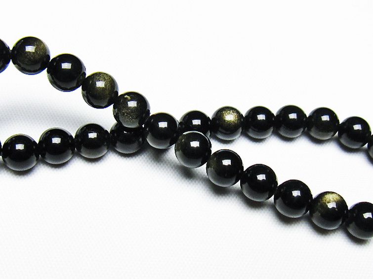 ゴールドキャッツアイオブシディアン ブレスレット 6mm [T265-1863] 2枚目