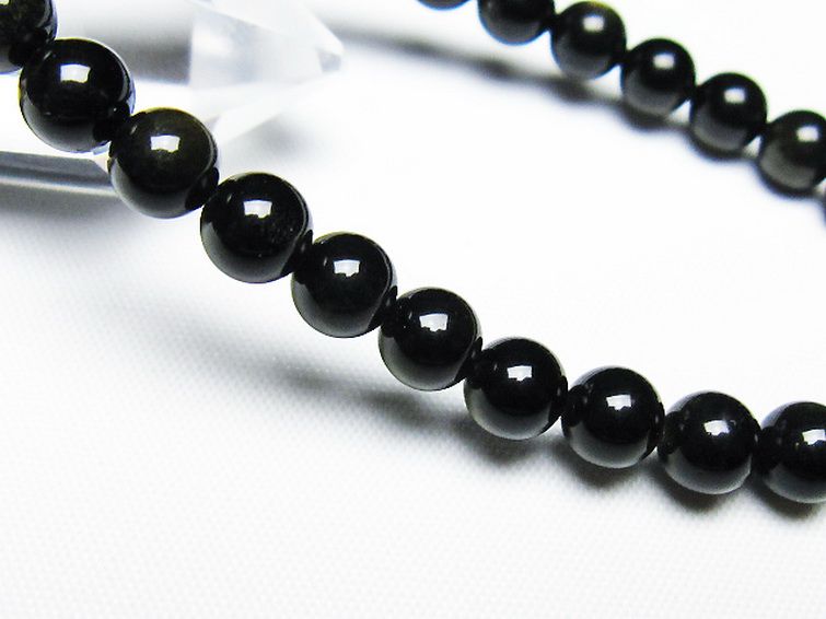 ゴールドキャッツアイオブシディアン ブレスレット 6mm [T265-1863] 3枚目