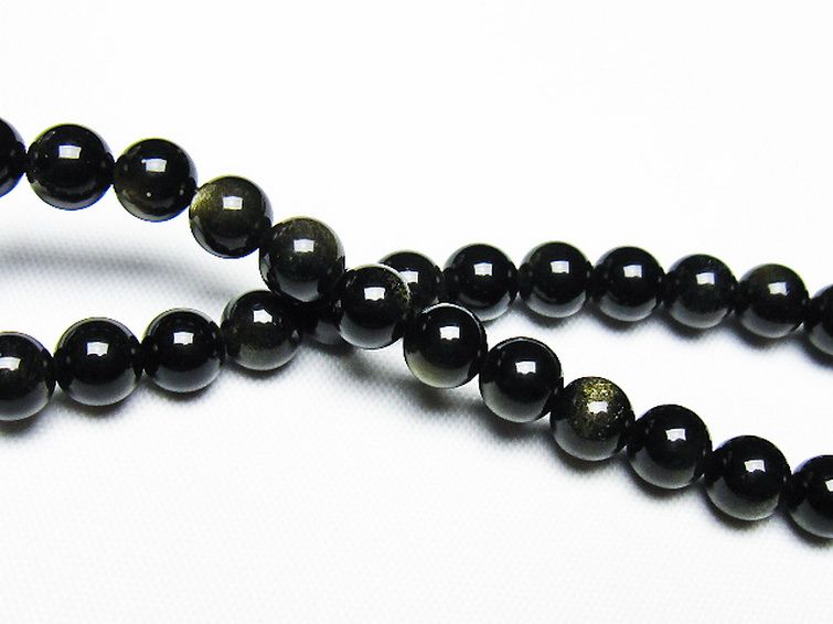ゴールドキャッツアイオブシディアン ブレスレット 6mm [T265-1867] 2枚目