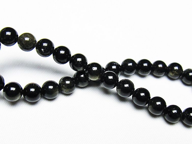 ゴールドキャッツアイオブシディアン ブレスレット 6mm [T265-1869] 2枚目