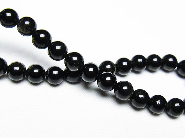 ゴールドキャッツアイオブシディアン ブレスレット 6mm [T265-1876] 2枚目