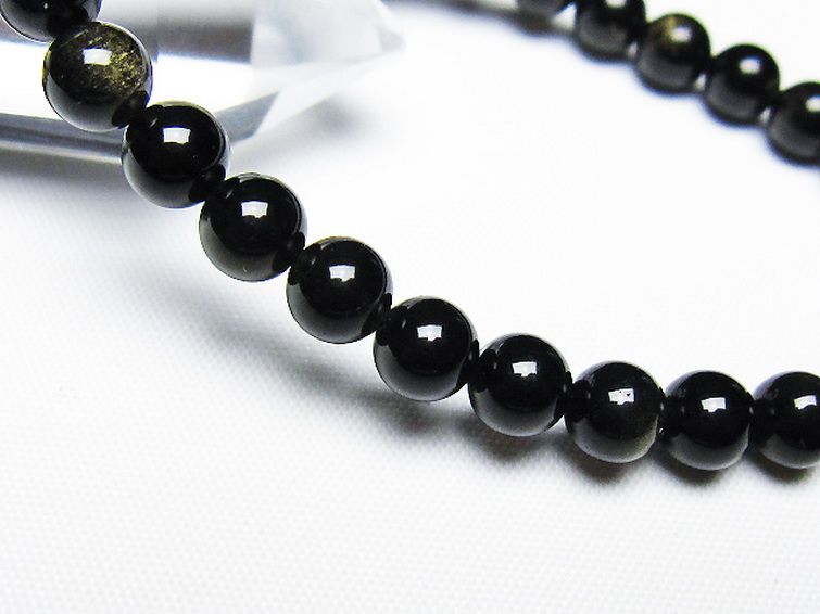 ゴールドキャッツアイオブシディアン ブレスレット 6mm [T265-1876] 3枚目